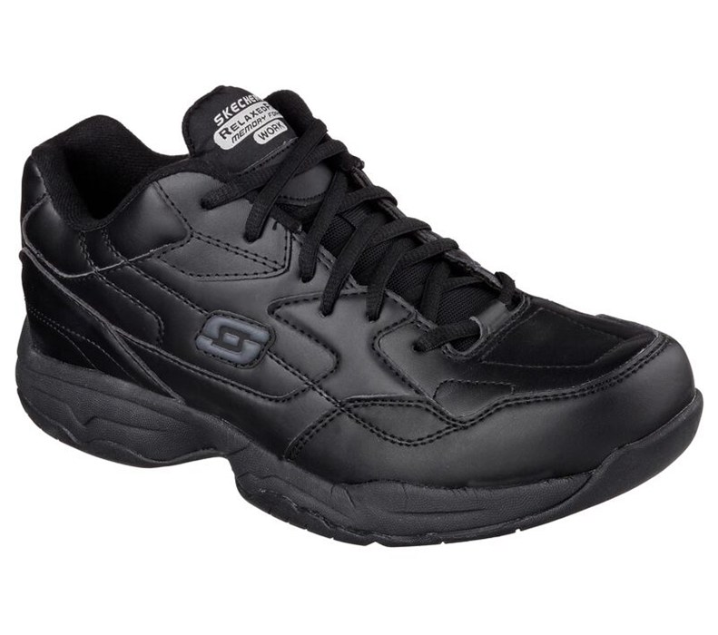 Skechers Herr Svarta Snörskor - Work Relaxed Fit: Felton Sr - Sverige (ZVXYM-2753)